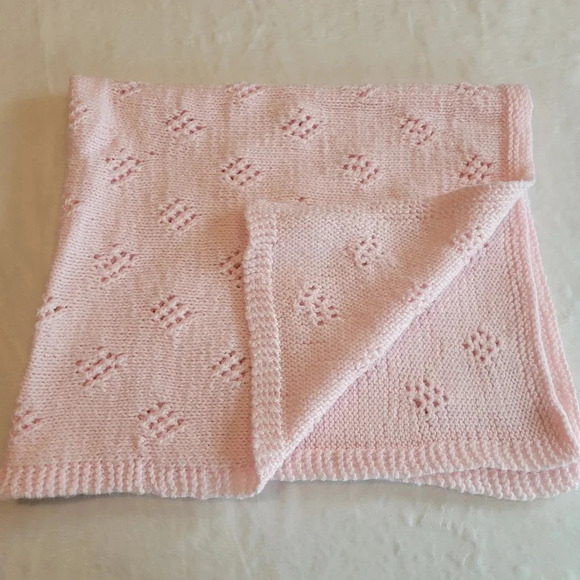 🌴3/$15🌴 Beautiful afgan crochet baby pink blanket / lap blanket handmade - Picture 1 of 12